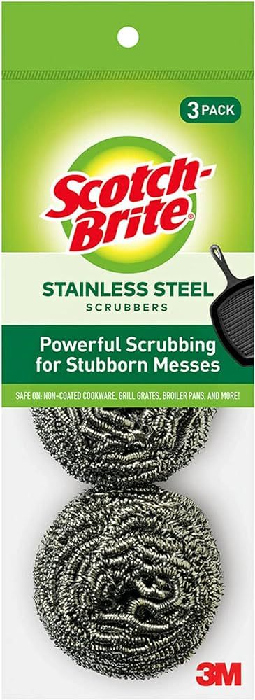 Scotch-Brite Stainless Steel Scrubber, Dish Scrubbers for Cleaning Kitchen and Household, Steel S... | Amazon (US)