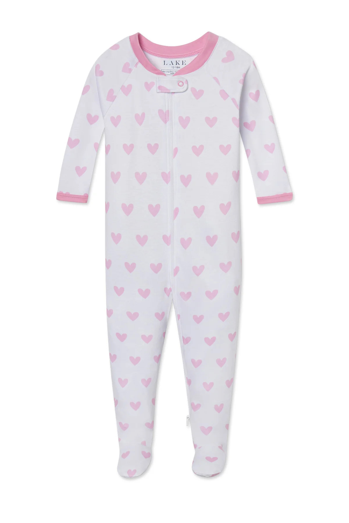 Baby Sleeper in Darling Pink Heart | Lake Pajamas