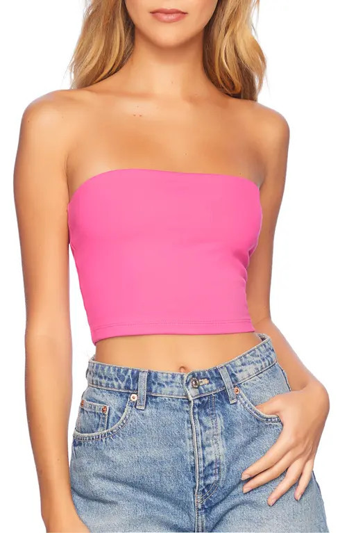 Susana Monaco Core Crop Tube Top in Hot Pink at Nordstrom, Size X-Small | Nordstrom