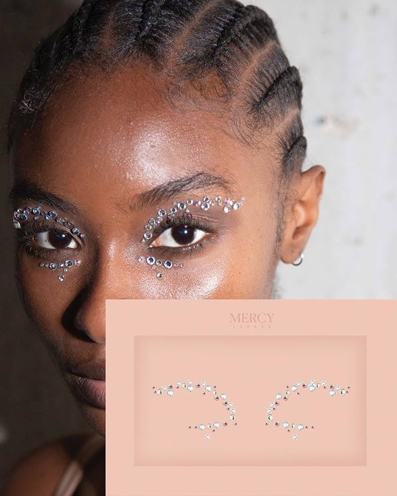 Eye Dazzle Face Jewels by Mercy London Eye Liner Crystal Costume Accessories Face Gems Jewels All... | Amazon (US)