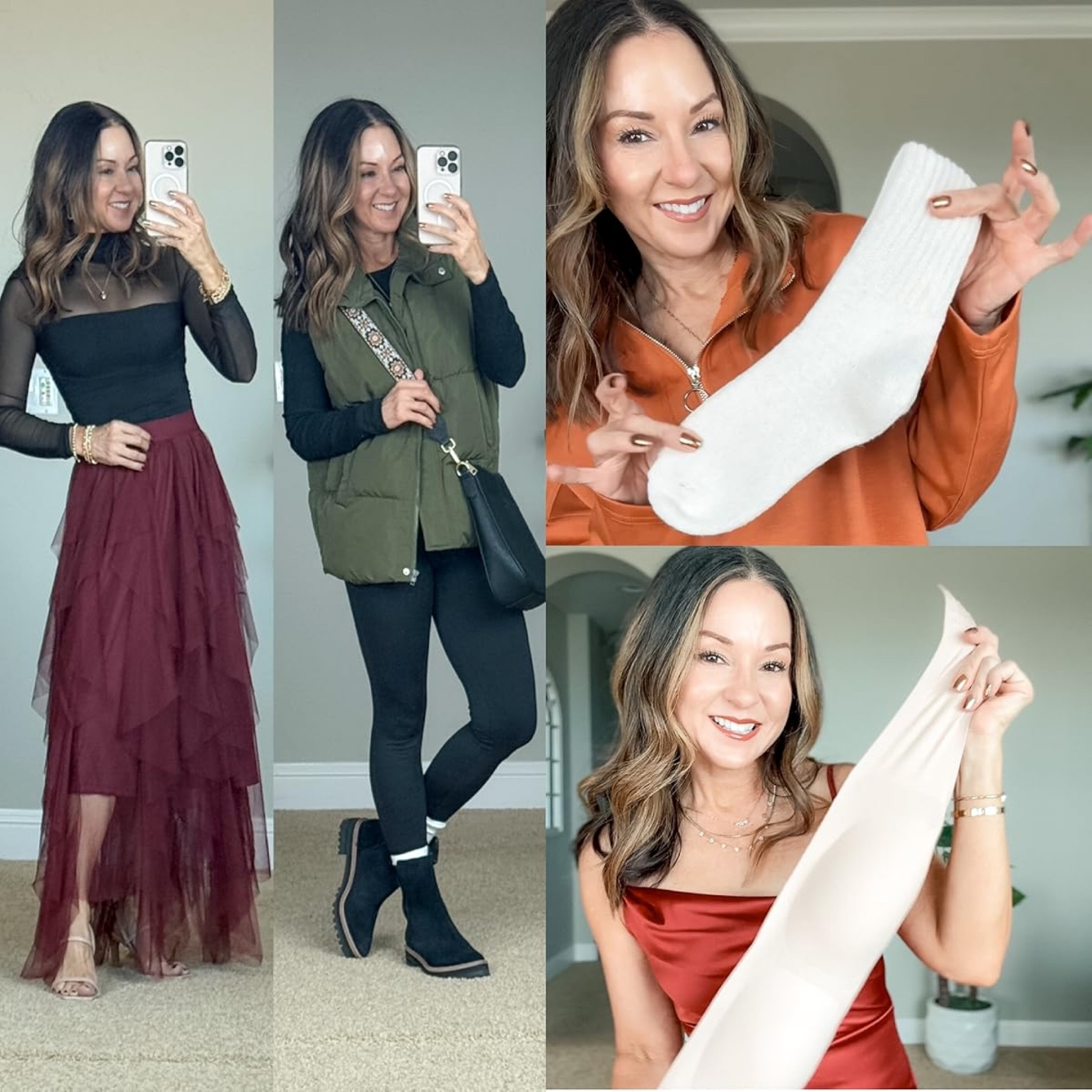 Winter Fashion Essentials

For reference I’m 5’1” & 109lbs and wearing an XS in the bodysuits, S in the mesh top, XS in leggings, S puffer vest and S in the pullover.

Outfits inspo  winter outfit  Christmas outfit  everyday outfits  pink lily  amazon finds  boot socks  strapless bra  puffer vest  leggings  boots  ruffle skirt  jackets  EverydayHolly

#LTKStyleTip #LTKOver40 #LTKSeasonal