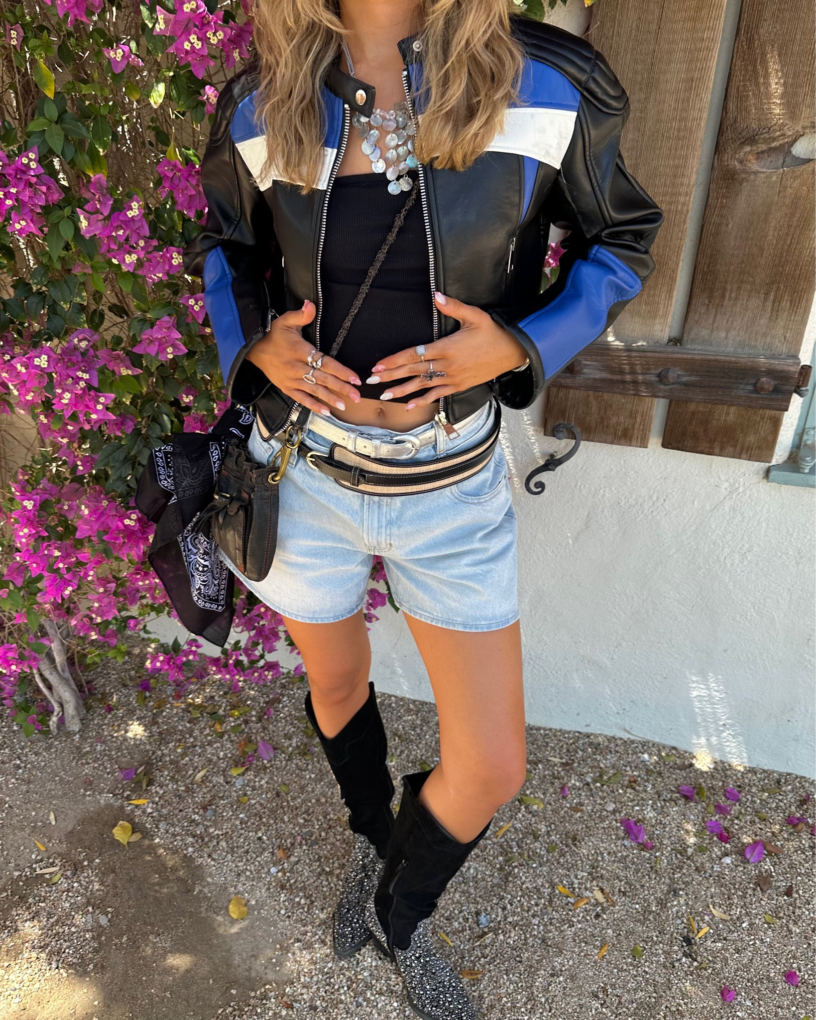 Stagecoach festival 💙💙 leather biker jacket from Lioness, shorts from Pacsun, and shoes from Tilly’s 🫶🏻 #stagecoach #spring #festival

#LTKtravel #LTKFestival #LTKSeasonal