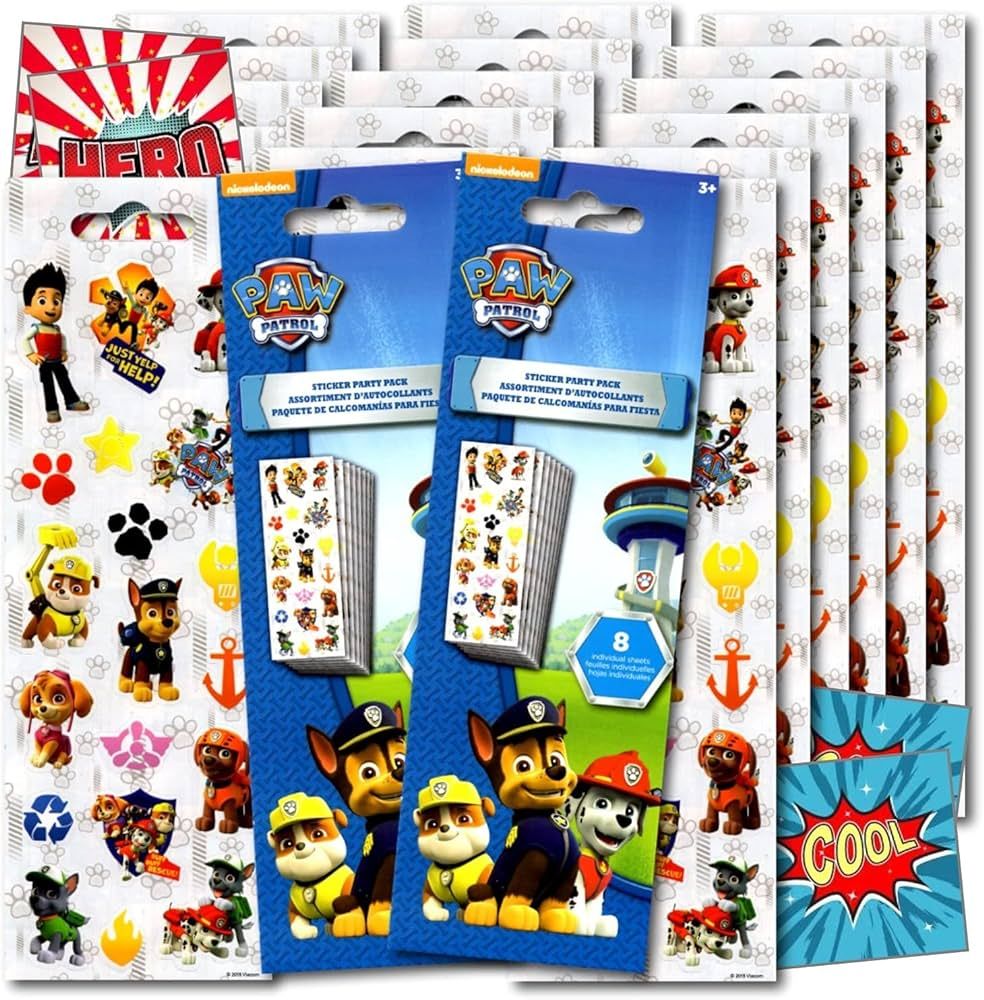 Paw Patrol Party Favors Sticker Pack Bundle Includes 300+ Reward Stickers for Boys, Girls, Kids, ... | Amazon (US)