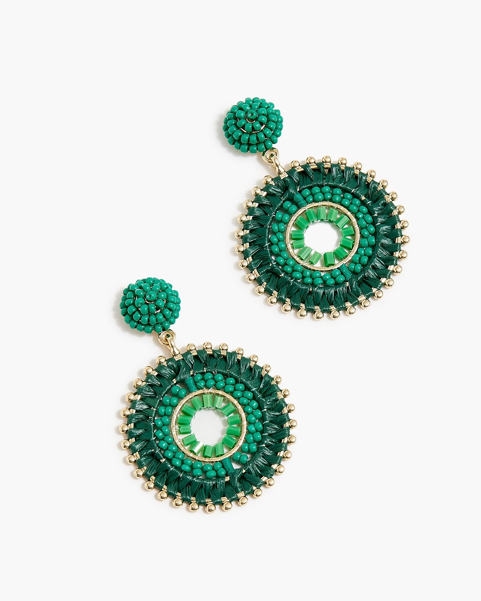 Beaded circle statement earrings | J.Crew Factory