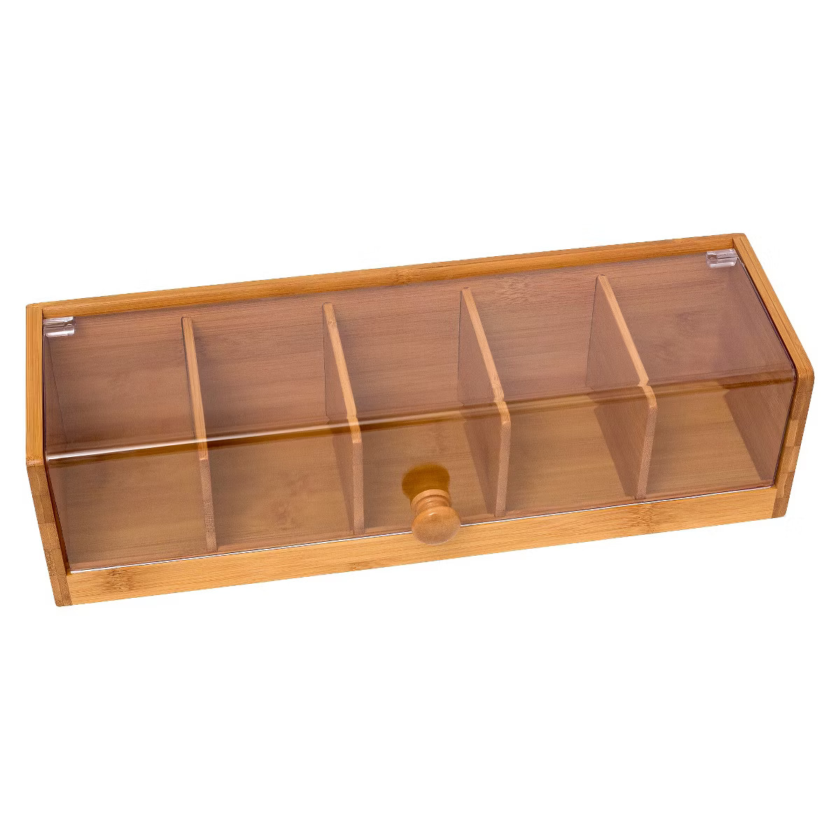 Bamboo & Acrylic 5-Section Tea Box - Lipper International | Target