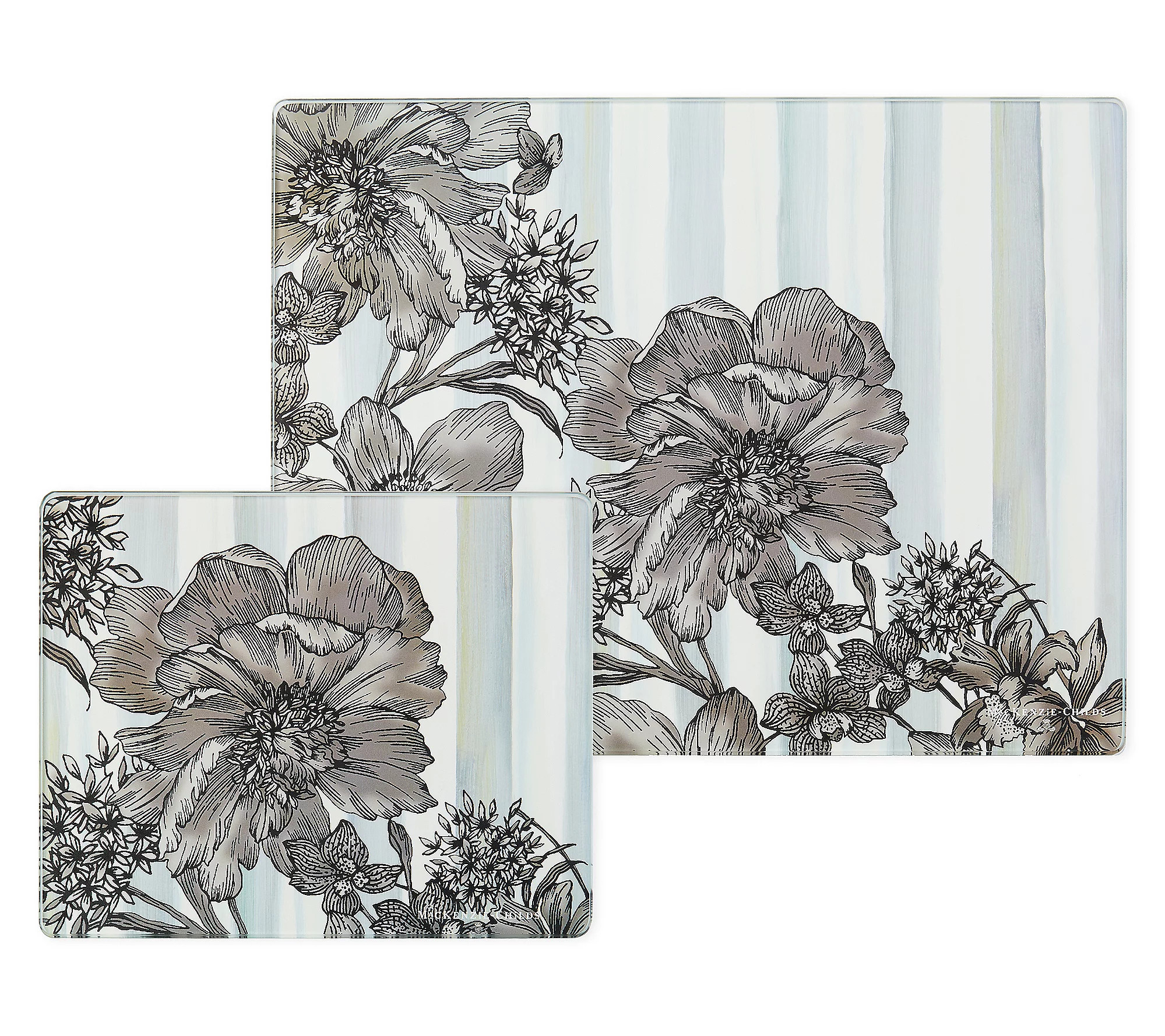 MacKenzie-Childs Set of 2 Sterling Garden Glass Cutting Boards | QVC