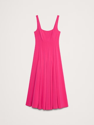 Stretch-Sateen Square-Neck Maxi Dress | Banana Republic (US)