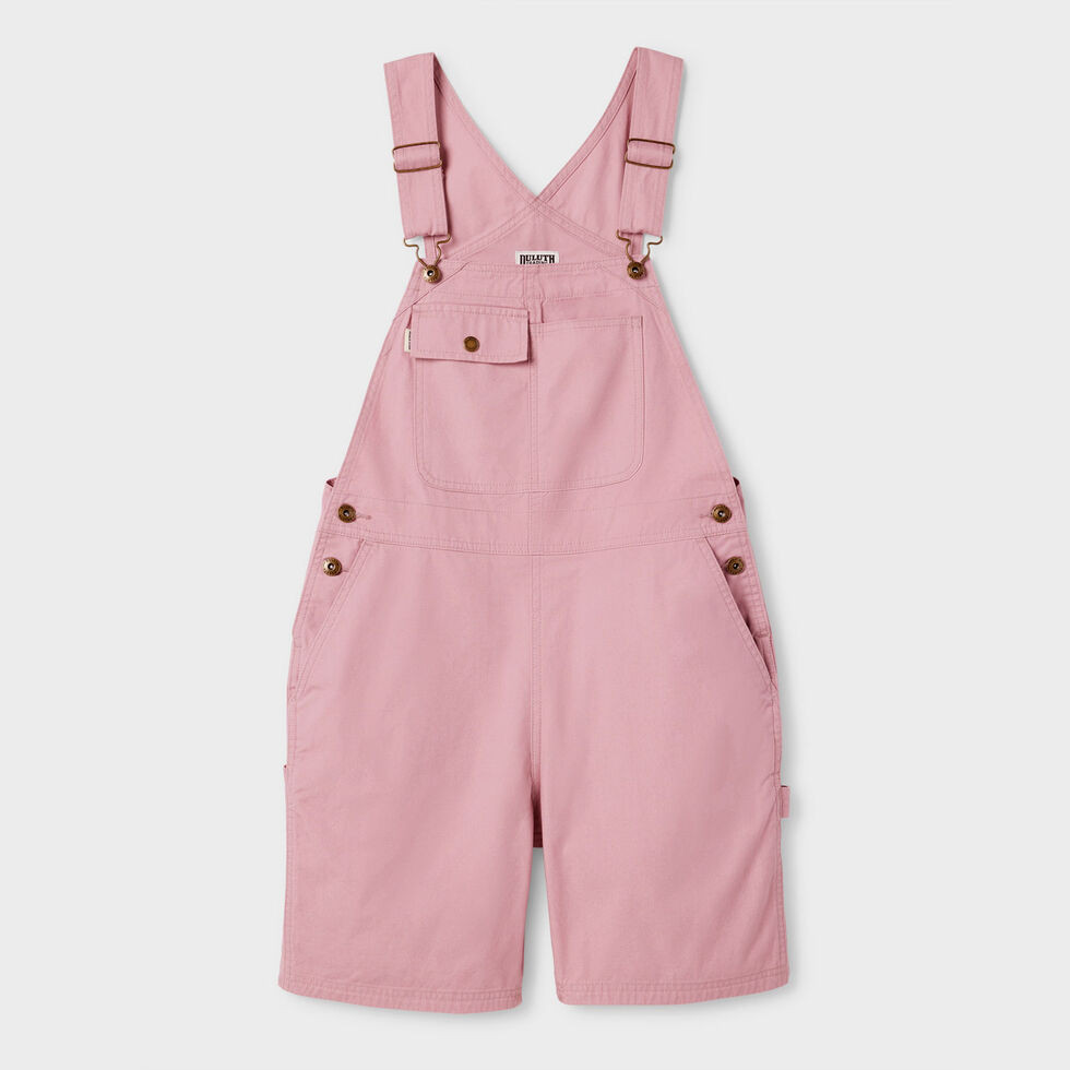 Women's Wild Card Cotton Canvas Bib Short Overalls | Duluth Trading Co.