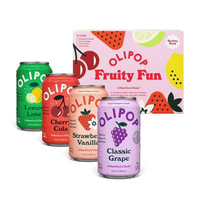 OLIPOP Fruity Fun Variety Pack Prebiotic Soda - 12pk/12 fl oz Cans | Target