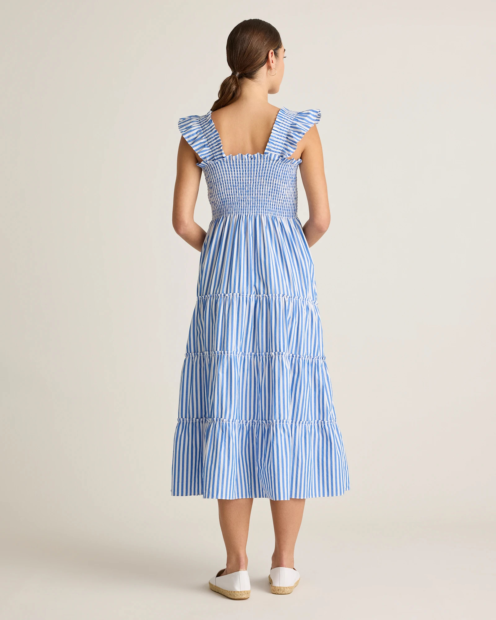 100% Organic Cotton Smocked Midi Dress | Quince