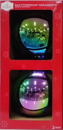 Shiny Oil Slick Jumbo Shatterproof Christmas Ornaments, 2 Count, by Holiday Time | Walmart (US)