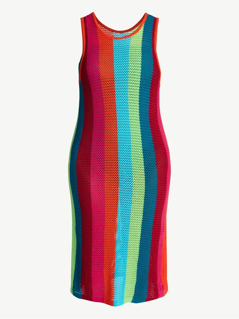 Time and Tru Women's and Women's Plus Size Sweater Dress Swim Coverup, Sizes XS-3X | Walmart (US)