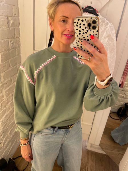 Love this oversized sweater from River! Gorgeous stitch detail and bellow sleeves! They come up very big I am in an XS  

#LTKstyletip #LTKworkwear #LTKU