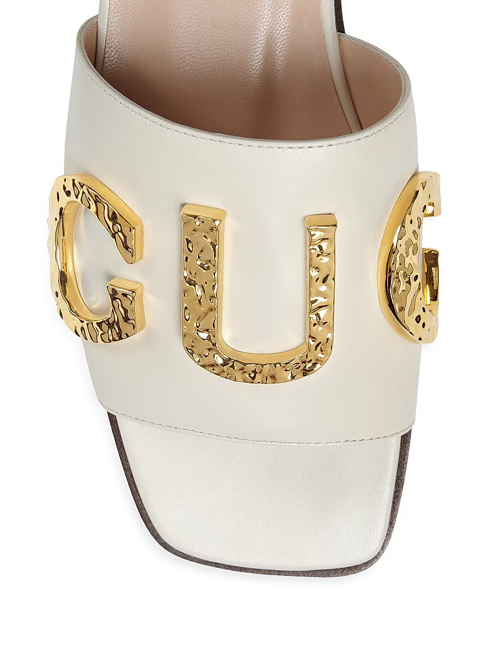 Cara Logo Leather Flat Slides | Saks Fifth Avenue