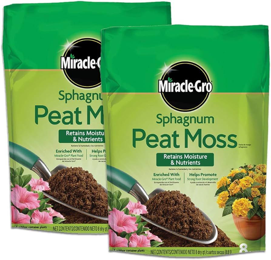 Miracle-Gro Sphagnum Peat Moss, 8 qt., For Containers and In-Ground | Amazon (US)
