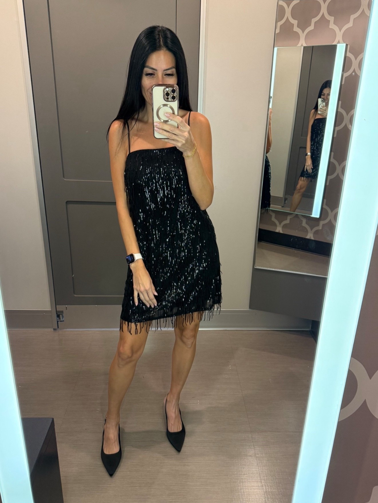 My dress it’s been restocked! Great for holiday season either way the bow cardigan or you can take it up to NYE! 
Wearing size small. It’s a straight lose fit! 

#LTKOver40 #LTKHoliday #LTKSeasonal