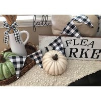 Farmhouse Buffalo Check Banner/Black  White Buffalo Check Fabric Flag Banner/Farmhouse Decor/Country Gingham Banner/Farmhouse Bunting | Etsy (US)