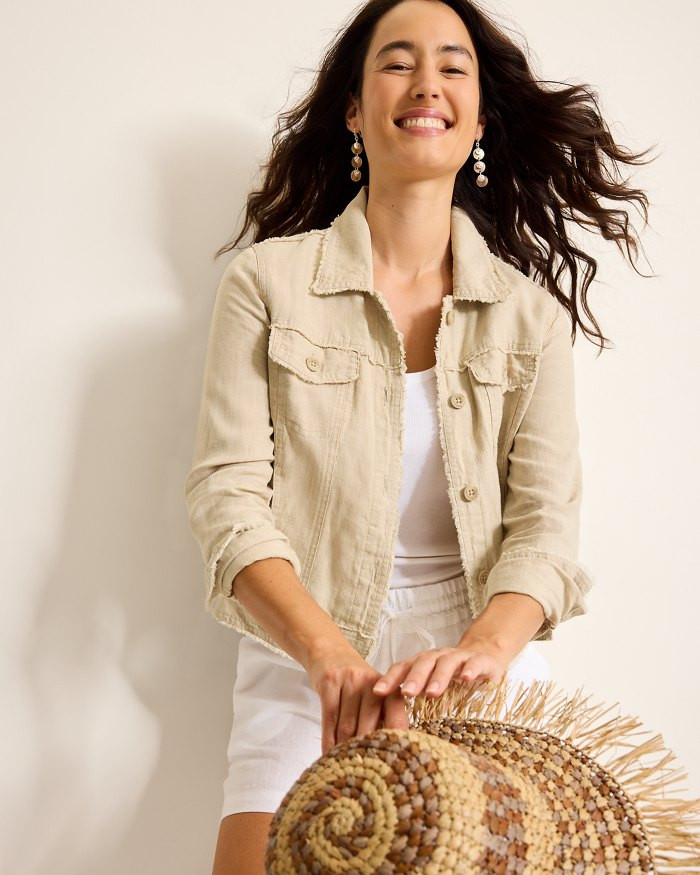 Two Palms Linen Raw-Edge Jacket | Tommy Bahama