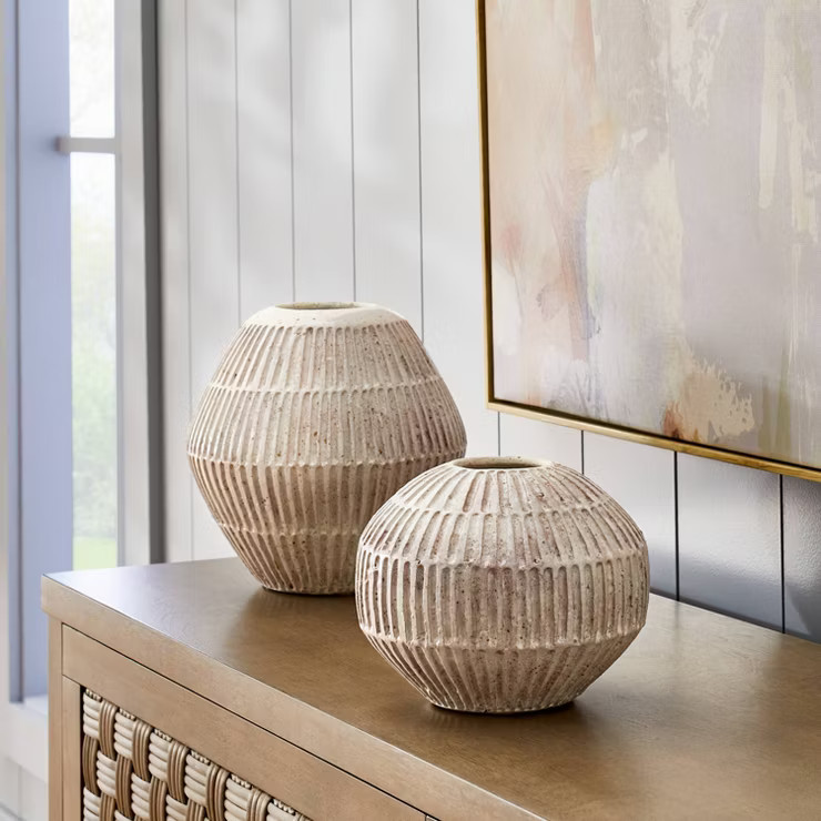 Small Carved Cream Vase - Threshold™ designed with Studio McGee | Target