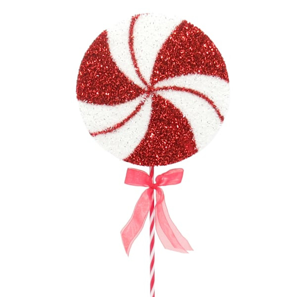 Red & White Lollipop Pick, 28" | At Home