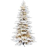 Fraser Hill Farm Pine Valley Flocked Christmas Tree, 12 Feet Tall | Large Flocked Xmas Tree with Sma | Amazon (US)