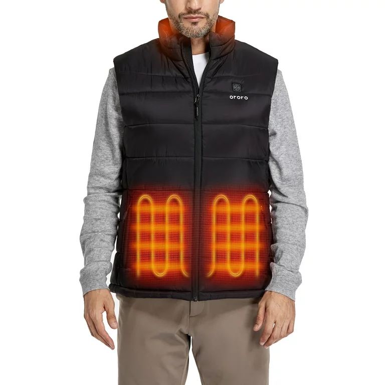 ORORO Men’s Heated Vest with Battery, Heating Vest for Hiking Skiing Outdoors (Black, S) | Walmart (US)