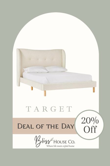 Upgrade your bedroom with this elegant bed from Target, now at 20% off! Perfect for adding a touch of sophistication and comfort to your space. Don’t miss out on this fantastic offer from Bliss House Co., where life meets styled home. 🛏️💕

#LTKStyleTip #LTKHome