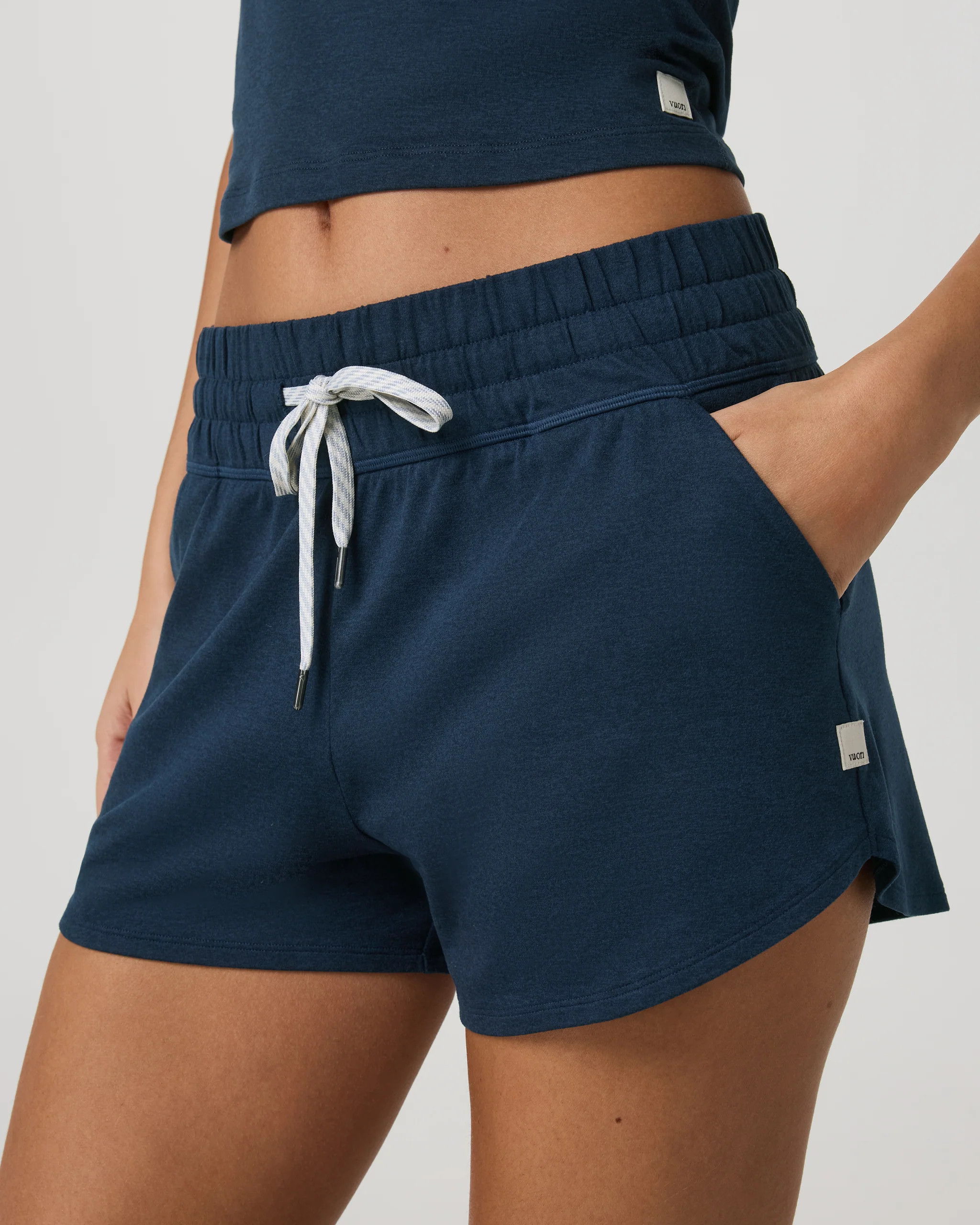 Women's Halo Performance Short 2.0 – Blue Coast Heather – Vuori | Vuori Clothing (US & Canada)