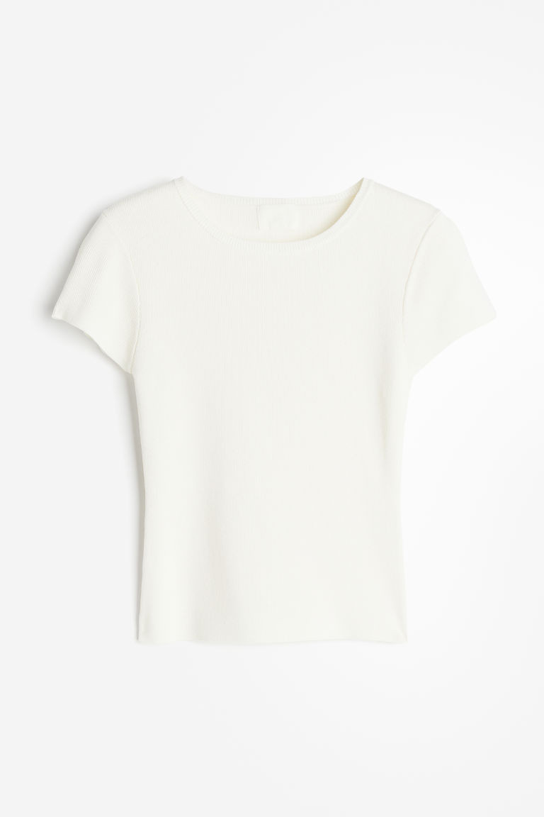 H & M - T-shirt en maille fine - Blanc | H&M (FR, IT, ES, PT, BE)
