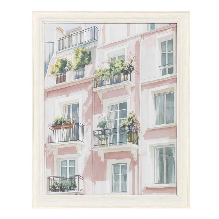 My Texas House Pretty Pink Balcony 16" x 20" Travel Framed Wall Art | Walmart (US)