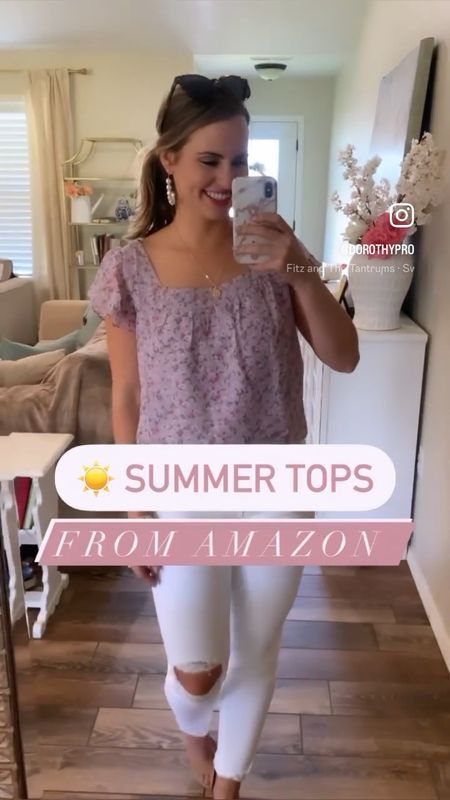 Casual mom style for summer and spring! Loving the spring and summer tops from Amazon paired with white jeans for a classic feminine look! 

Amazon fashion finds, colorful tops, work style, tank tops, blouses, Amazon summer styles 

#LTKSpringSale #LTKfindsunder50 #LTKVideo