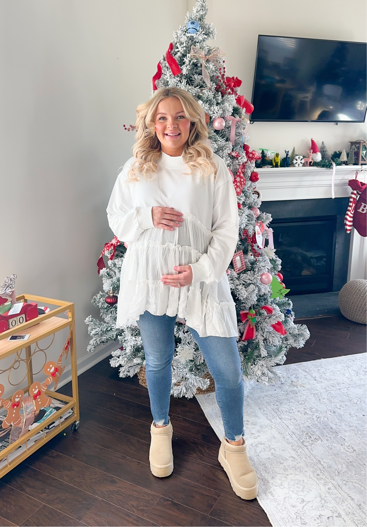 Wearing a M in the top and a 8 in jeans! Walmart haul, Walmart finds, Walmart deals, Walmart fashion, Walmart style

Amazon haul, amazon unboxing, amazon dress, amazon fashion finds, Amazon style 

Maternity fashion, bump style, maternity outfits, bump outfits  

Size 6, medium size, momsize, size 8, fall 2023, petite fashion, short girl, petite style, Casual outfit ideas, mom style, easy outfits, Pinterest style, girly outfits, mom outfit ideas, cozy style, winter style, sweater weather, sweater outfits, two piece lounge set, loungewear set, winter outfit, oversized sweater, comfy style

#LTKSeasonal #LTKsalealert #LTKstyletip