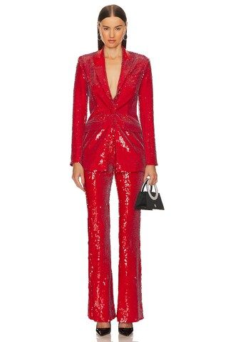 x REVOLVE Harlow Blazer | Red Sequin Blazer Outfit Red Sequin Pants Outfit Red Outfit Outfits | Revolve Clothing (Global)