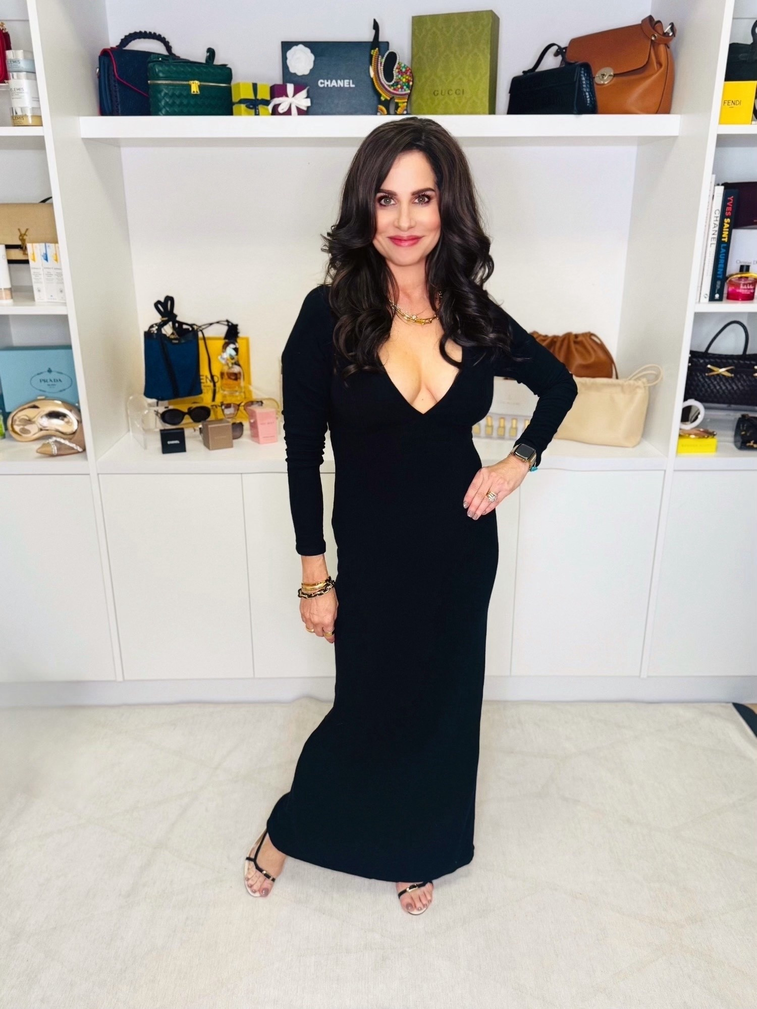 The pretty tad sexy LBD ! Wearing a sm . Has a slit in the back . So pretty for an evening out ! 
#lbdress #eveningoutstyle 

#LTKSaleAlert #LTKStyleTip #LTKOver40