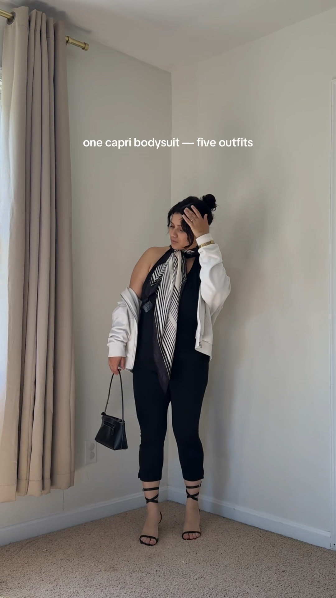 Black capri halter top one piece  bodysuit for spring and summer! 

@Revolve  @Sephora 

#LTKActive #LTKPetite #LTKootd