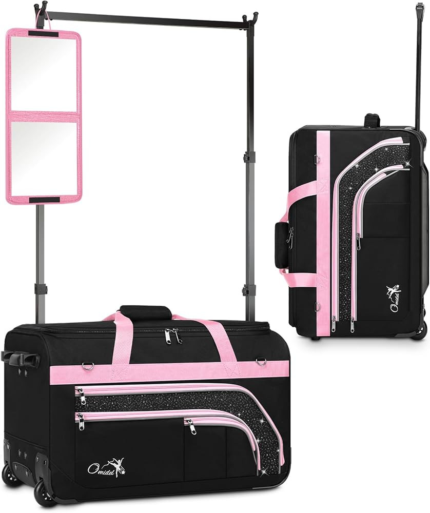 Dance Bag with Garment Rack, 23" Rolling Dance Suitcase Competition Duffle Bag with Garment Rack ... | Amazon (US)