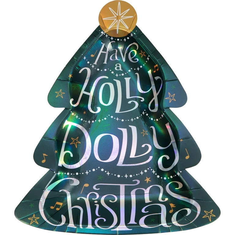 Dolly Parton Christmas Tree Shaped Disposable Paper Plates 7.25" x 8.75" 8 Count Multicolor | Walmart (US)