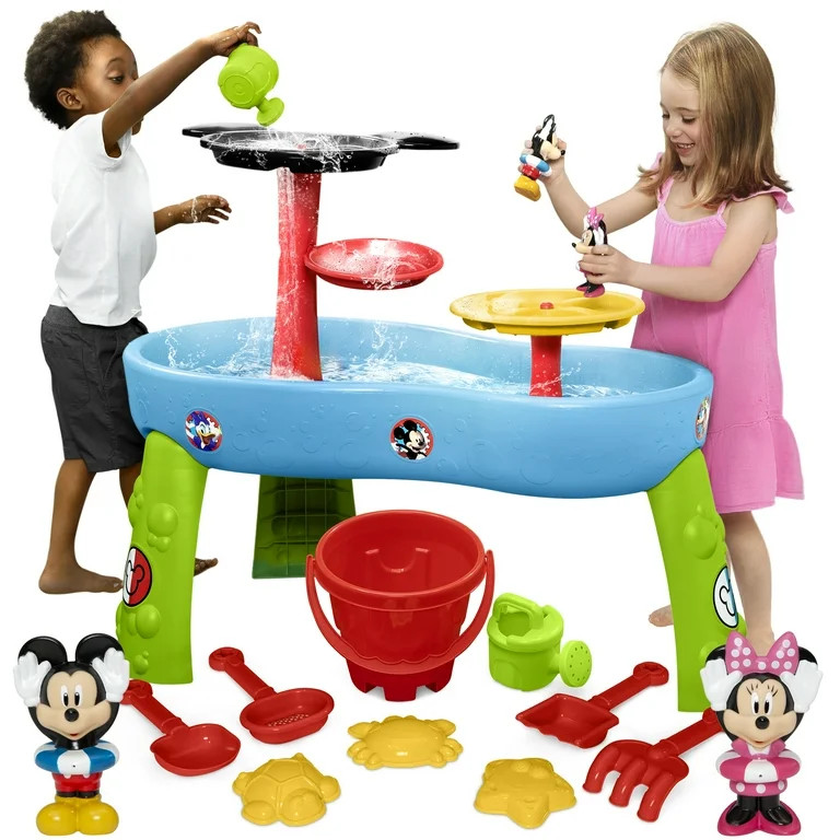 Disney Mickey Mouse Water Table by Delta Children - 3-Tier Water Table with 11-Piece Toy Set, Blu... | Walmart (US)