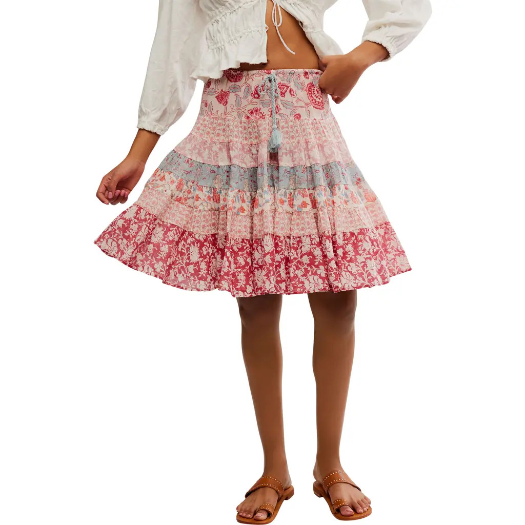 Free People Many Layers Mixed Print Tiered Cotton Skirt in Sun Faded Combo at Nordstrom Rack, Size X-Small | Nordstrom Rack