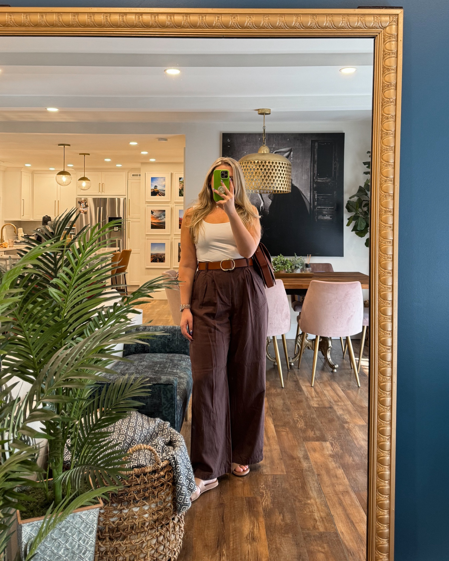 Madewell Harlow pants size 12 - the waist is a little big on me but the hips fit nice, Amazon tank such great quality, wearing a large 

#LTKStyleTip #LTKMidsize #LTKSeasonal