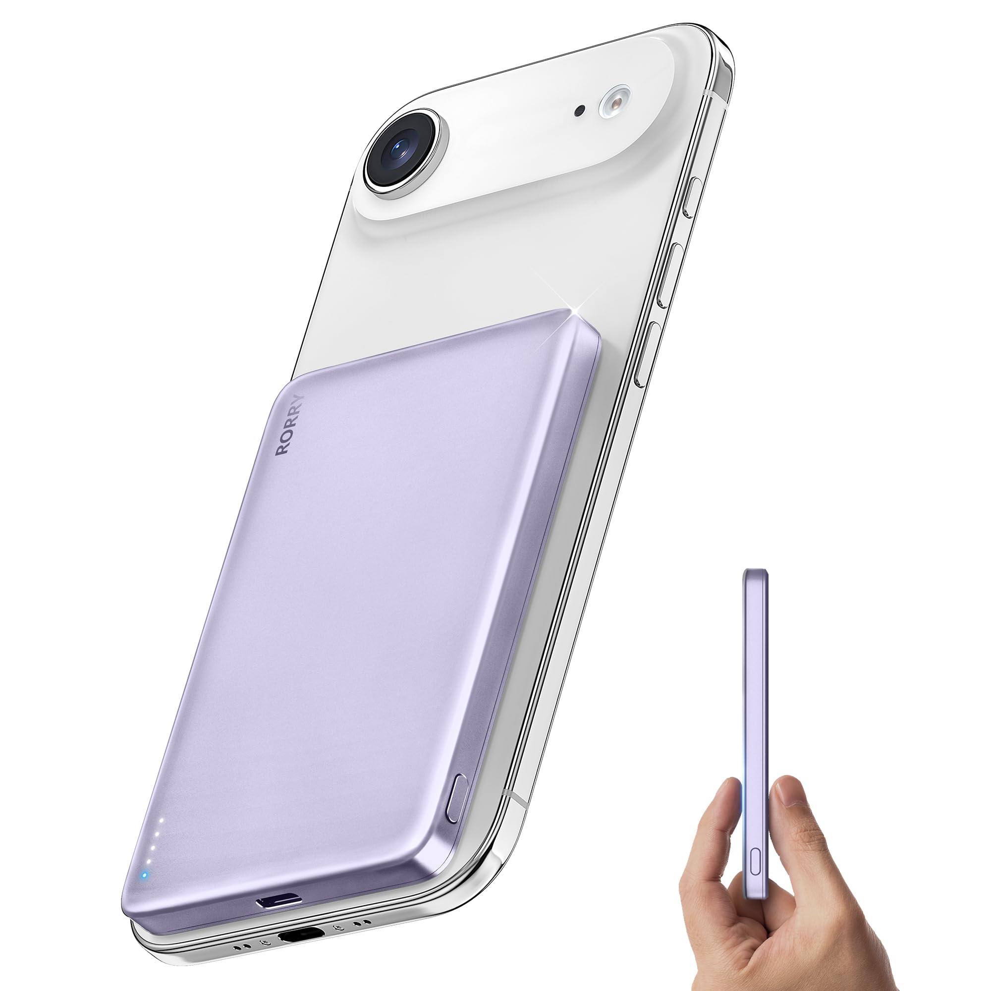 RORRY for Magsafe Portable Charger, [0.3" Ultra Slim] Magnetic Power Bank,[Alloy-Made] 5000mAh Wi... | Amazon (US)