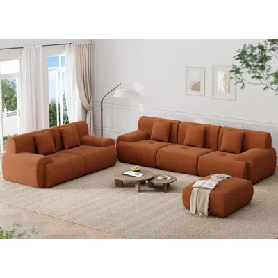 Modular Cloud Sectional Sofa – Boneless Corduroy Couch with Deep 6 Seat for Living Room, Bedroom – No Assembly Needed | Wayfair North America