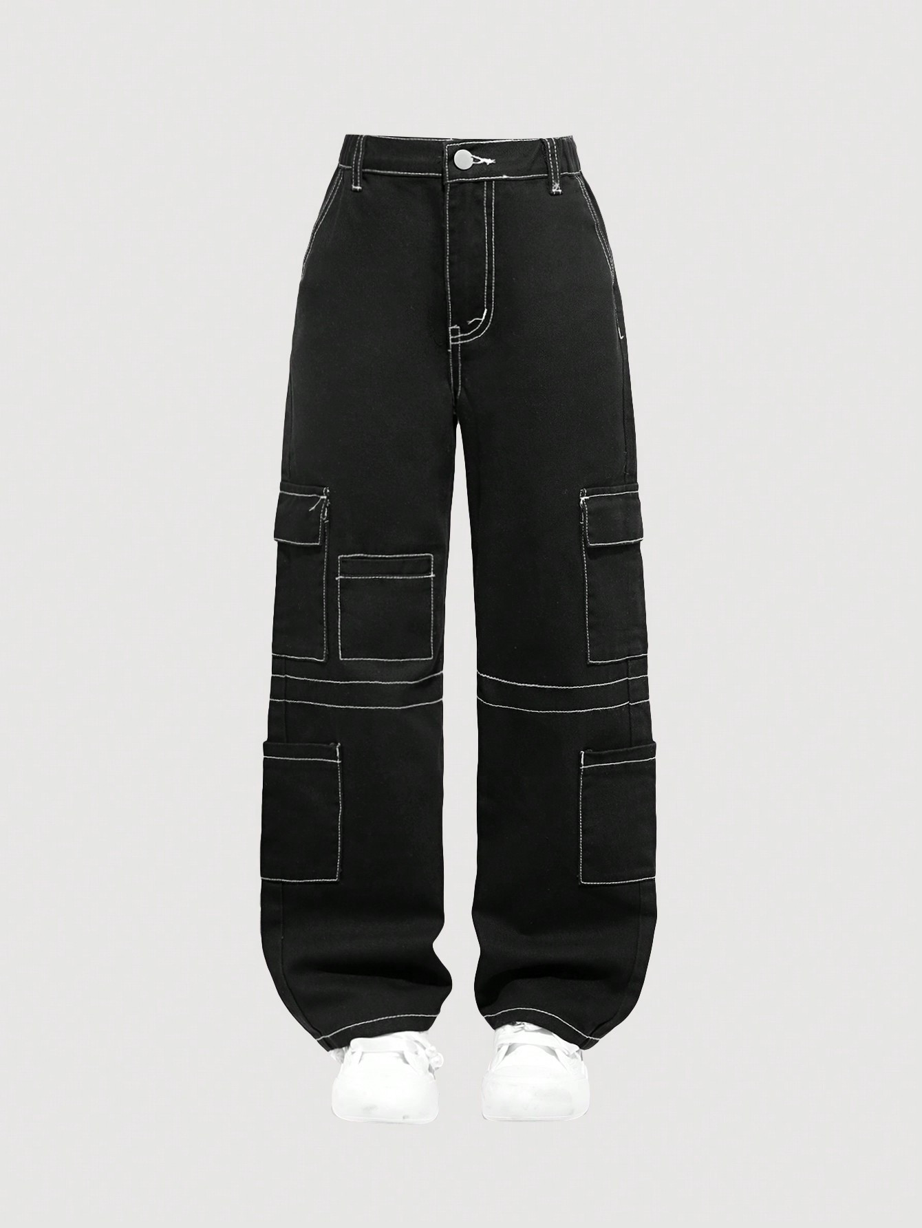 TrendsBoys' Casual Comfortable Multi-Pocket Cargo Denim Pants | SHEIN