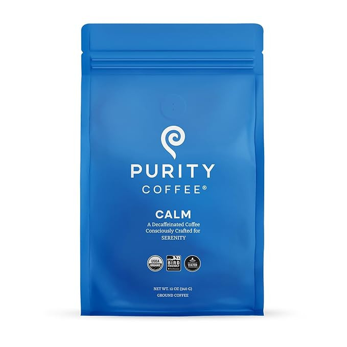 Purity Coffee CALM Decaf Ground Coffee - Natural Water Decaffeinated Coffee - USDA Organic and Th... | Amazon (US)