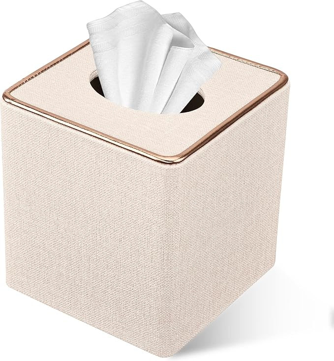 Tissue Box Cover, PU Leather Tissue Box Holder Square Kleenex Box Covers for Home/Office/Car Deco... | Amazon (US)