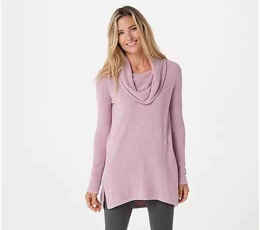 Barefoot Dreams CozyChic Ultra Lite Cowl Neck Hi-Low Tunic | QVC