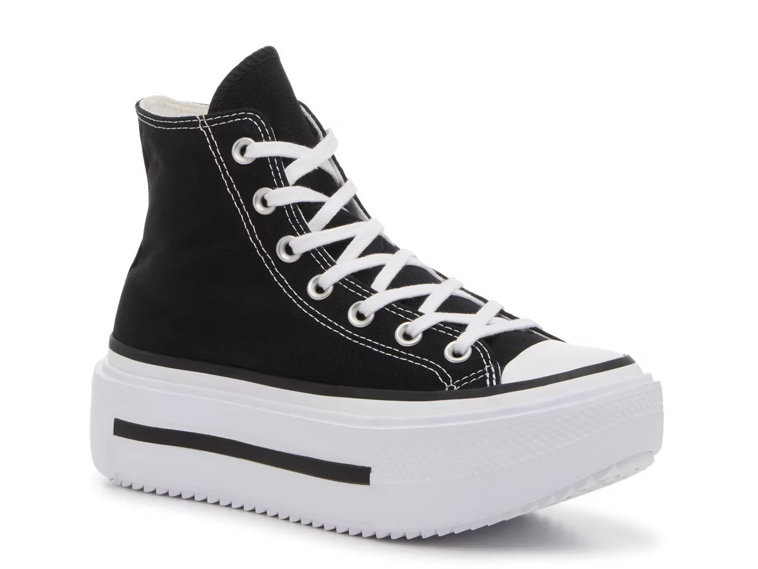Converse Chuck Taylor All Star Double Stack HighTop Platform Sneaker | Men | Women's | Black | Size Women's 10 / Men's 8 | Sneakers | DSW