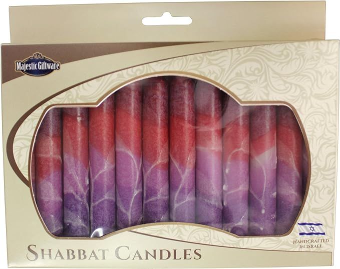 Majestic Giftware 12-Pack Hand Crafted Safed Shabbat Candle, 5 Inch, Fantasy Maroon (SC-SHSF-M) | Amazon (US)
