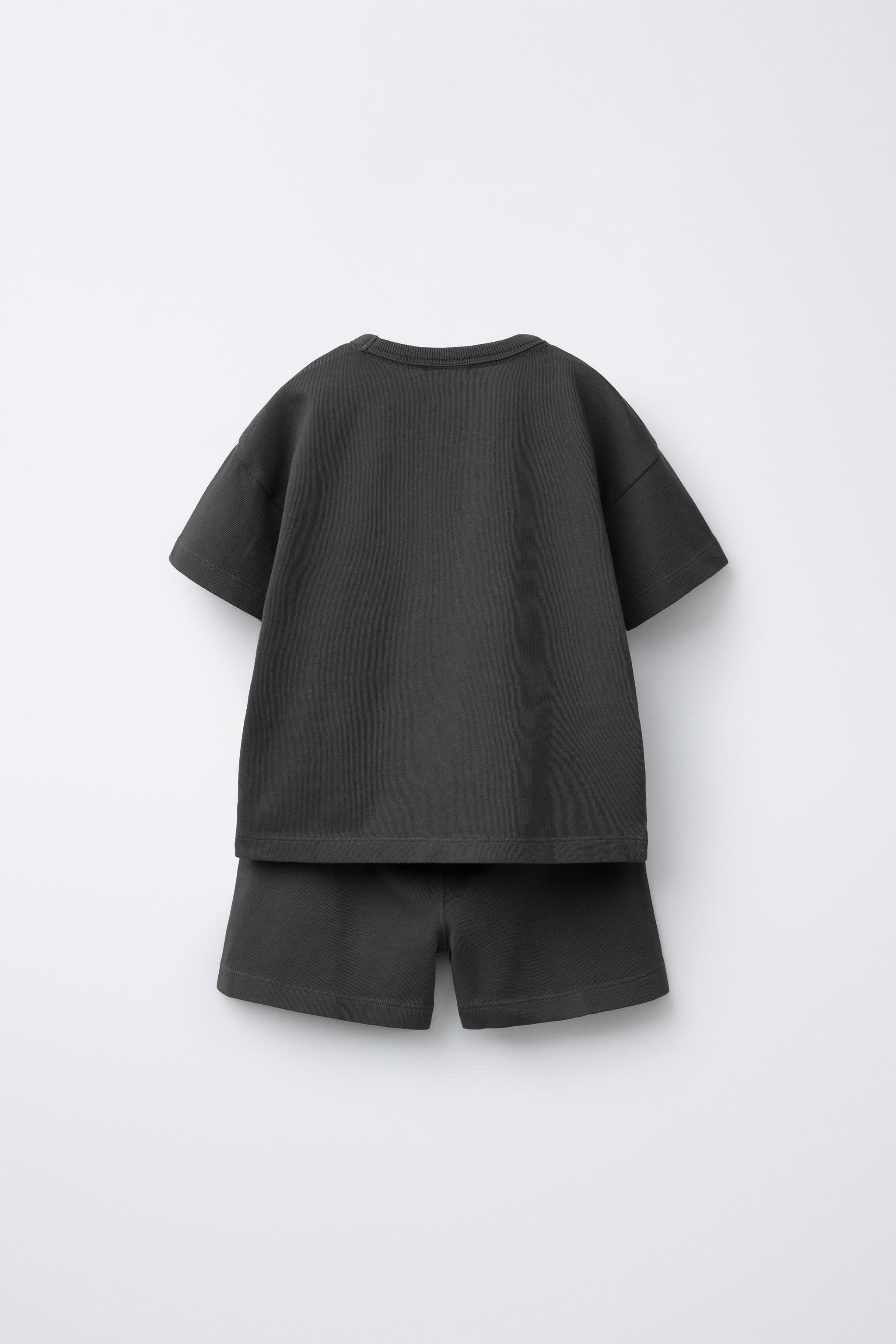 PLAIN T-SHIRT AND BERMUDA JOGGING SET | Zara UK