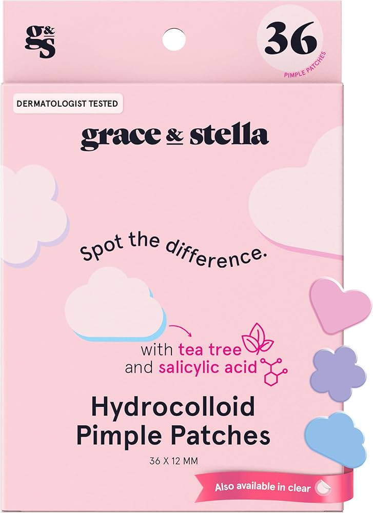 grace & stella Pimple Patches for Face - Cute Hydrocolloid Dots That Help Protect Acne & Reduce R... | Amazon (US)